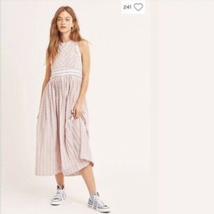 Free People Color Theory Midi Dress Apron S NWT